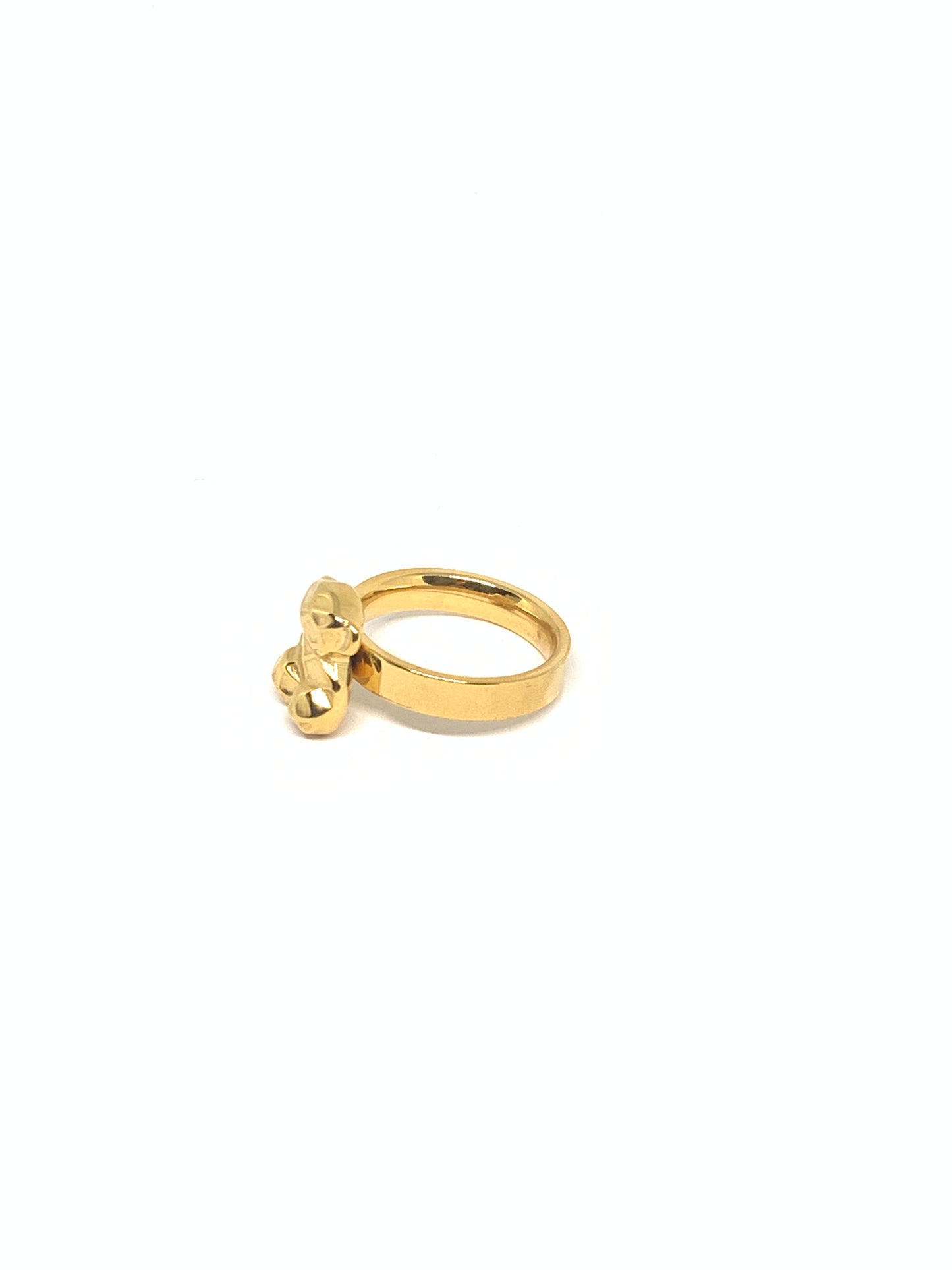 Anillo Dorado con Detalle de Oso en Relieve TALLA 7